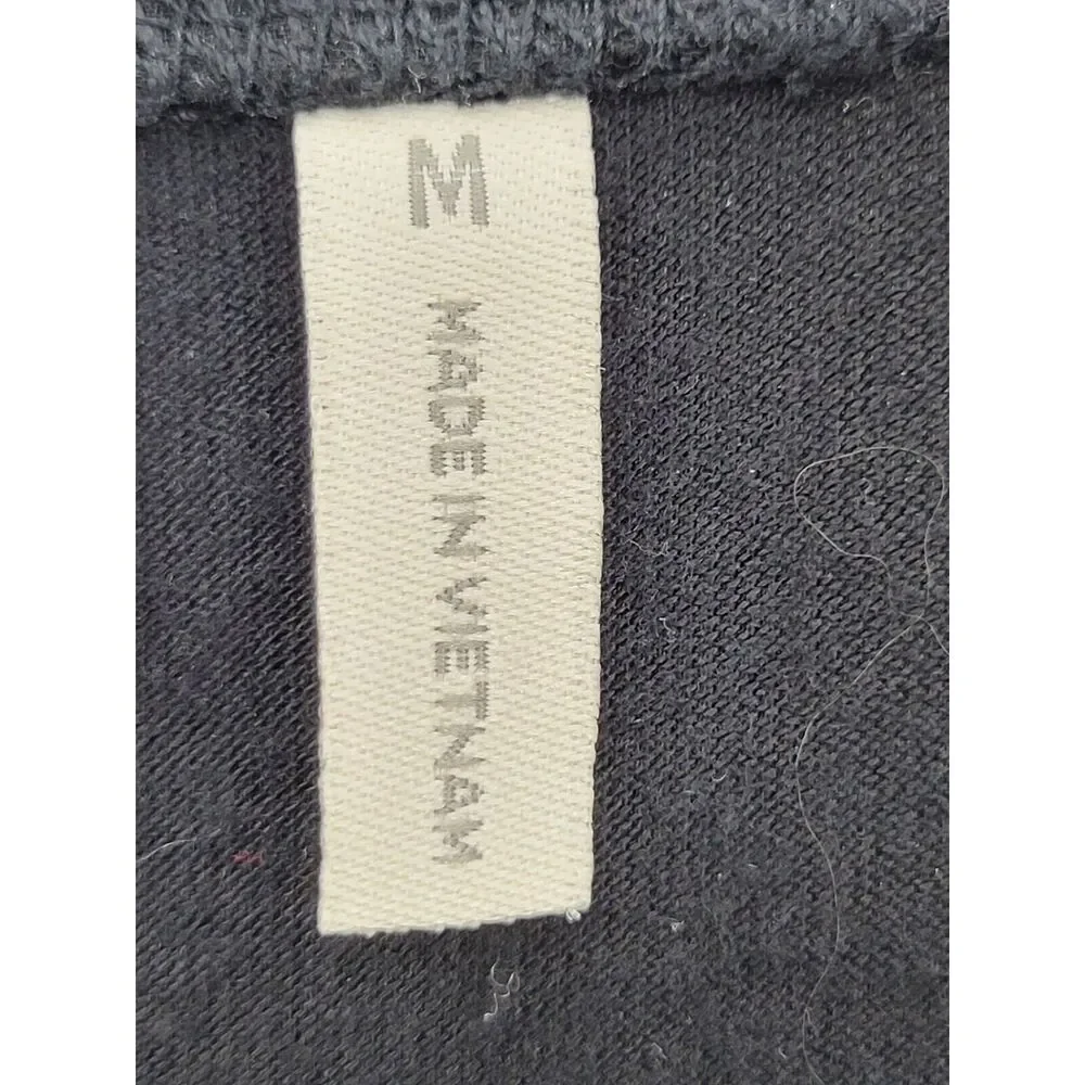 LOGO Lori Goldstein Vest Womens Medium Black Open Front Asymmetric Pockets Boho - Picture 5 of 8